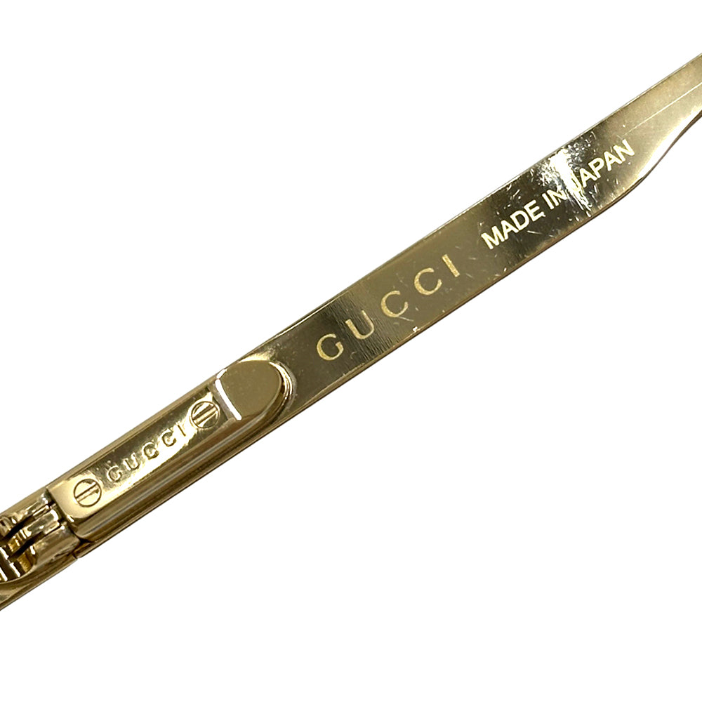 GUCCI グッチ サングラス シェリー ナビゲーターフレーム ゴールド ブラウンレンズ GG1223S メタル メンズ 【中古】