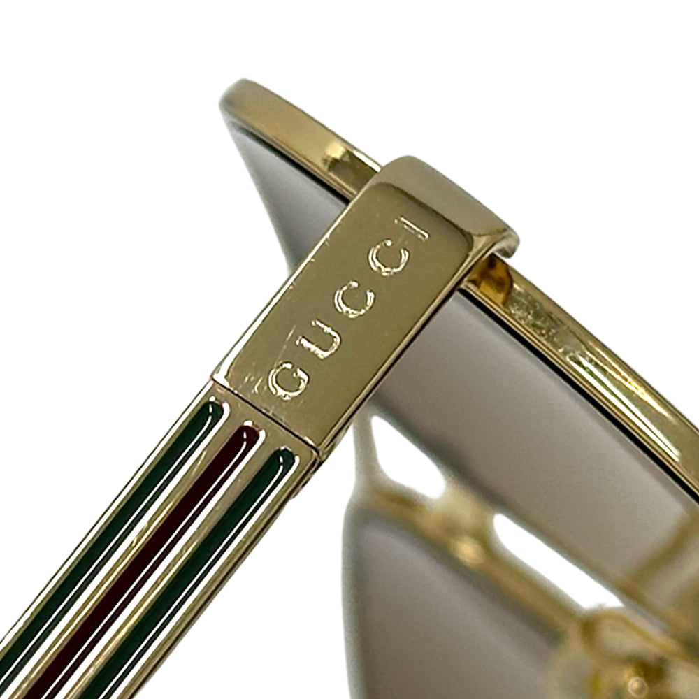 GUCCI グッチ サングラス シェリー ナビゲーターフレーム ゴールド ブラウンレンズ GG1223S メタル メンズ 【中古】