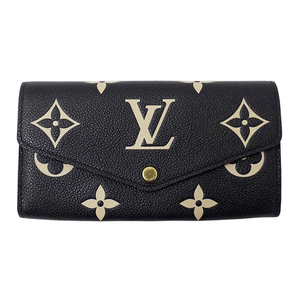 LOUIS VUITTON ルイ・ヴィトン ポルトフォイユ サラ 長財布 バイカラー モノグラム アンプラント ノワール ベージュ M80496 レディース 【中古】