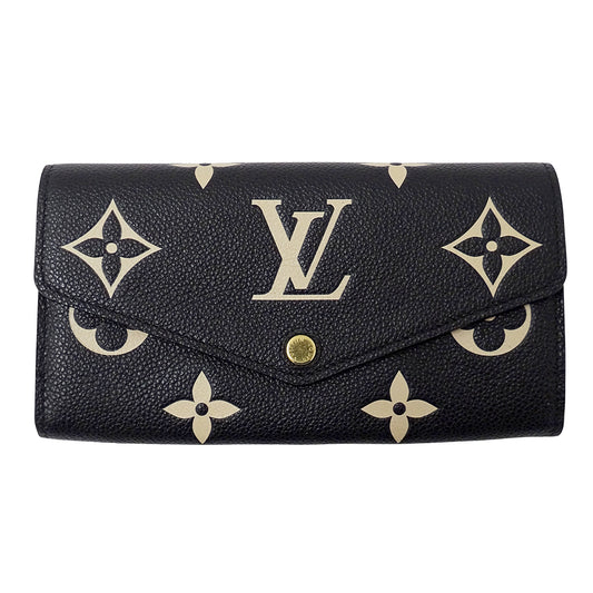 LOUIS VUITTON ルイ・ヴィトン ポルトフォイユ サラ 長財布 バイカラー モノグラム アンプラント ノワール ベージュ M80496 レディース 【中古】