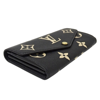 LOUIS VUITTON ルイ・ヴィトン ポルトフォイユ サラ 長財布 バイカラー モノグラム アンプラント ノワール ベージュ M80496 レディース 【中古】