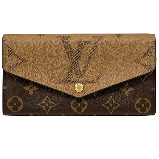 LOUIS VUITTON ルイ・ヴィトン ポルトフォイユ・サラ 長財布 モノグラム ジャイアントリバース ブラウン M80726 レディース メンズ 【中古】