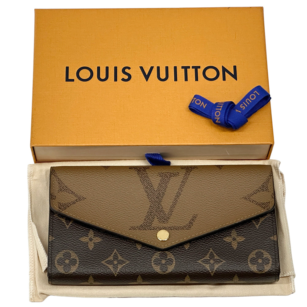 LOUIS VUITTON ルイ・ヴィトン ポルトフォイユ・サラ 長財布 モノグラム ジャイアントリバース ブラウン M80726 レディース メンズ 【中古】