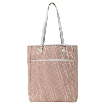 Dior ディオール トートバッグ トロッター ピンク ホワイト キャンバス レディース 【中古】