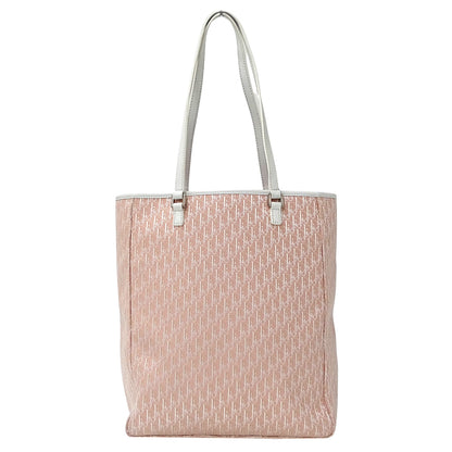 Dior ディオール トートバッグ トロッター ピンク ホワイト キャンバス レディース 【中古】