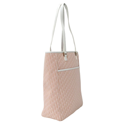 Dior ディオール トートバッグ トロッター ピンク ホワイト キャンバス レディース 【中古】