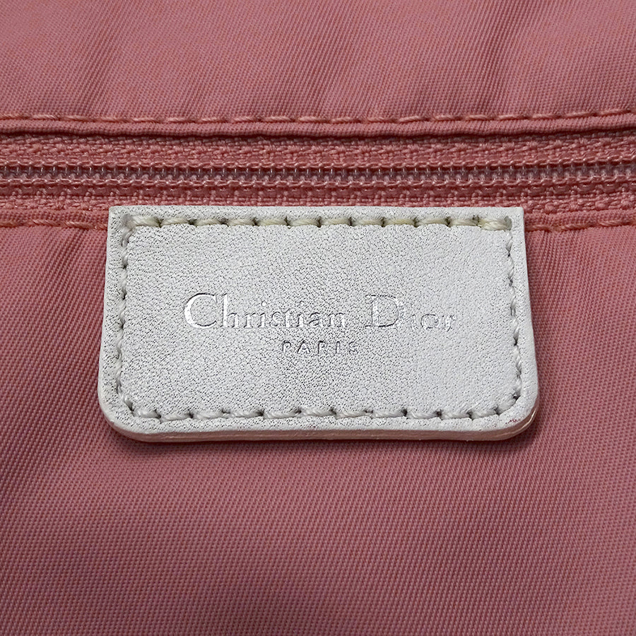 Dior ディオール トートバッグ トロッター ピンク ホワイト キャンバス レディース 【中古】