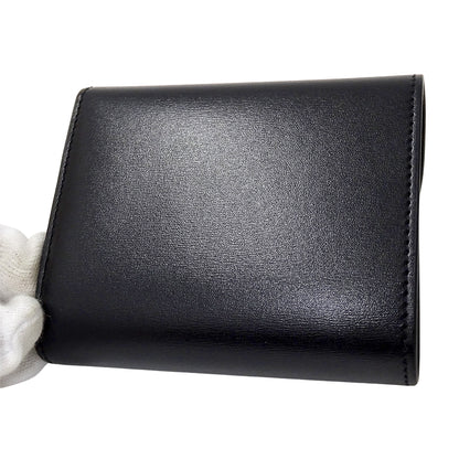 CELINE セリーヌ 二つ折り財布 トリオンフ ブラック レザー レディース 【中古】