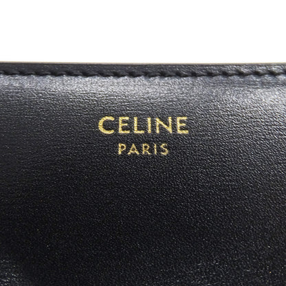 CELINE セリーヌ 二つ折り財布 トリオンフ ブラック レザー レディース 【中古】