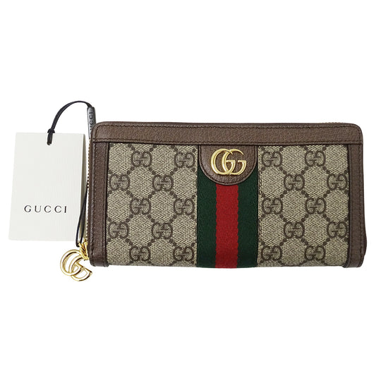 GUCCI グッチ 長財布 オフィディア ベージュ ブラウン 523154 GGスプリームキャンバス レディース メンズ 【中古】