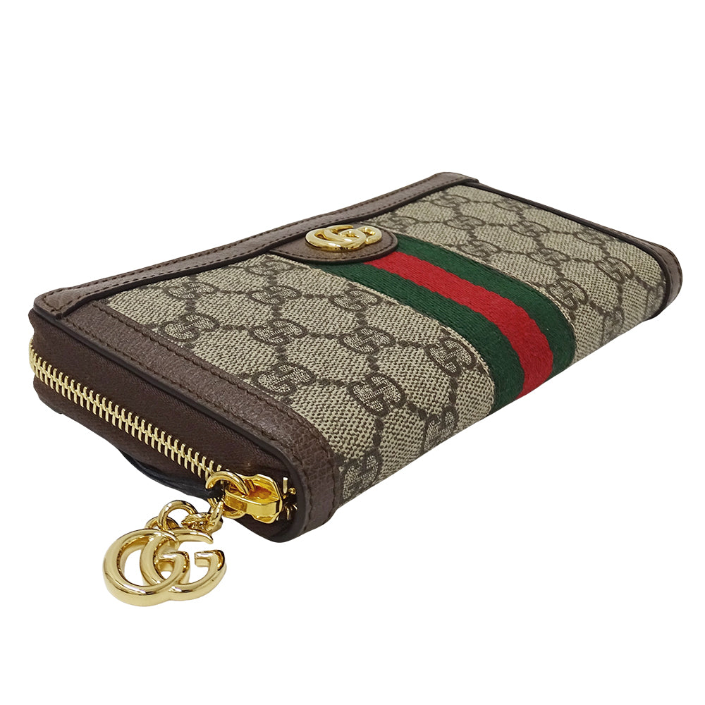 GUCCI グッチ 長財布 オフィディア ベージュ ブラウン 523154 GGスプリームキャンバス レディース メンズ 【中古】