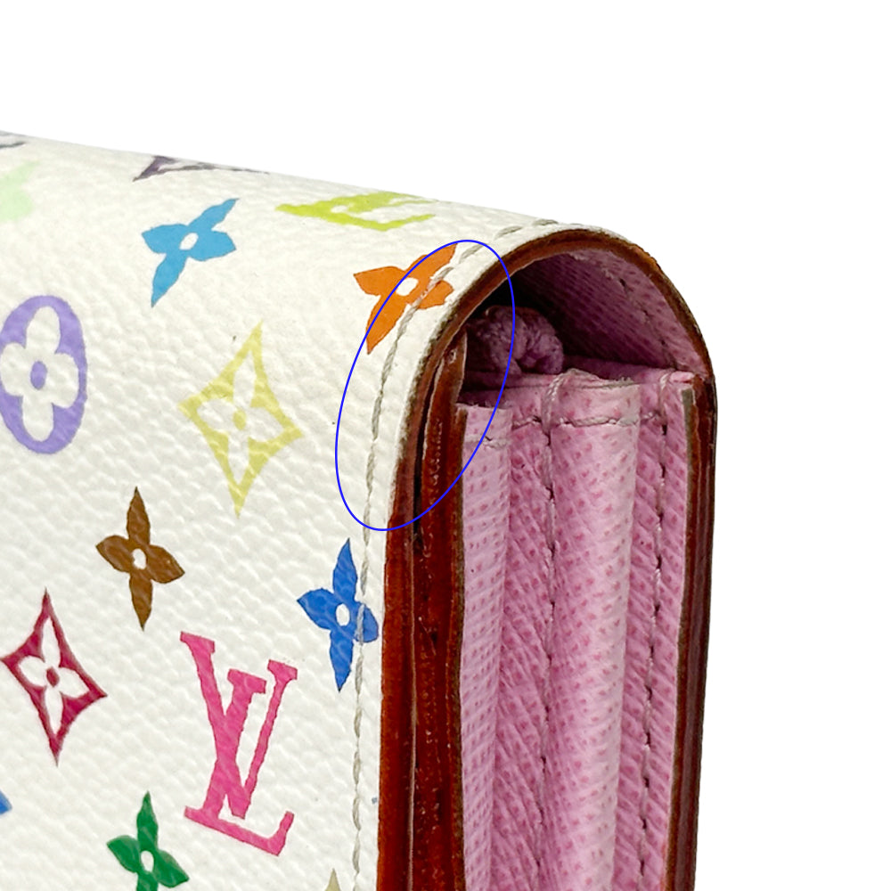 LOUIS VUITTON ルイ・ヴィトン ポルトフォイユ・サラ 長財布 モノグラム マルチカラー リッチ ホワイト ピンク M93744 レディース メンズ 【中古】