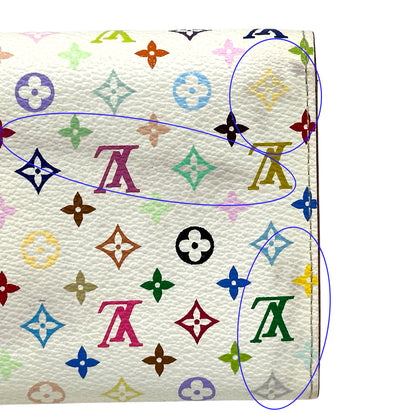 LOUIS VUITTON ルイ・ヴィトン ポルトフォイユ・サラ 長財布 モノグラム マルチカラー リッチ ホワイト ピンク M93744 レディース メンズ 【中古】