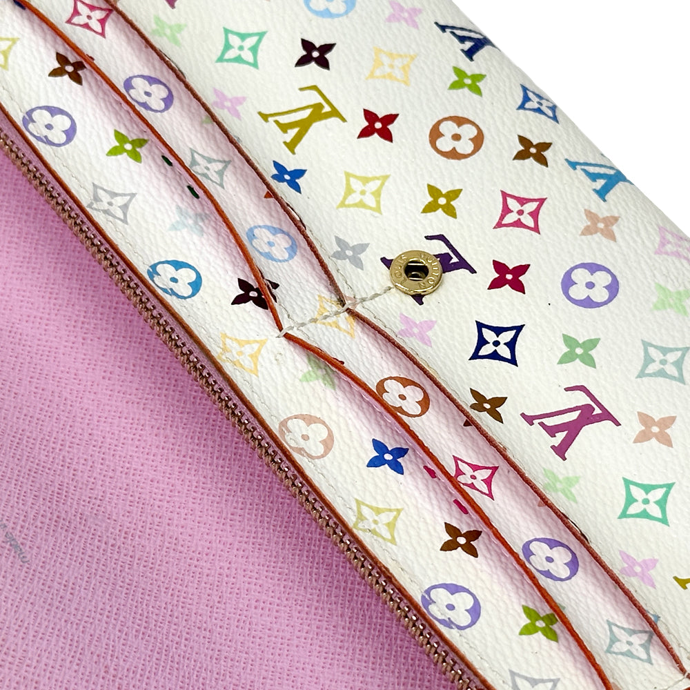 LOUIS VUITTON ルイ・ヴィトン ポルトフォイユ・サラ 長財布 モノグラム マルチカラー リッチ ホワイト ピンク M93744 レディース メンズ 【中古】