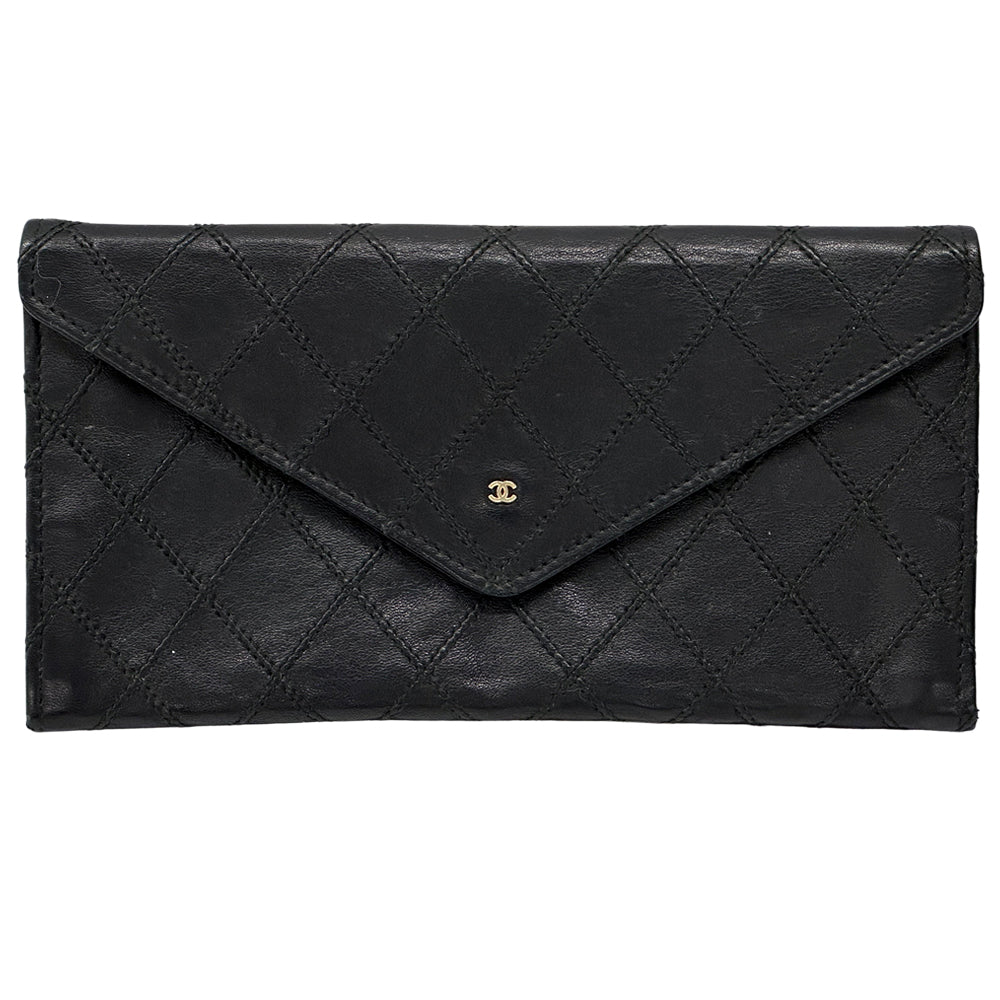 CHANEL シャネル 長財布 ビコローレ ブラック レザー レディース 【中古】