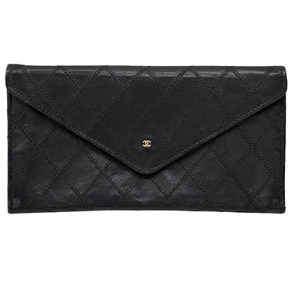CHANEL シャネル 長財布 ビコローレ ブラック レザー レディース 【中古】