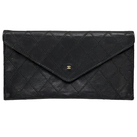 CHANEL シャネル 長財布 ビコローレ ブラック レザー レディース 【中古】
