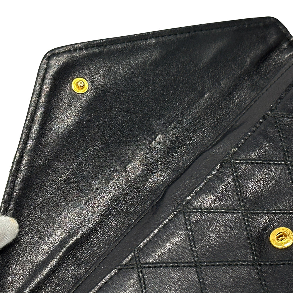 CHANEL シャネル 長財布 ビコローレ ブラック レザー レディース 【中古】