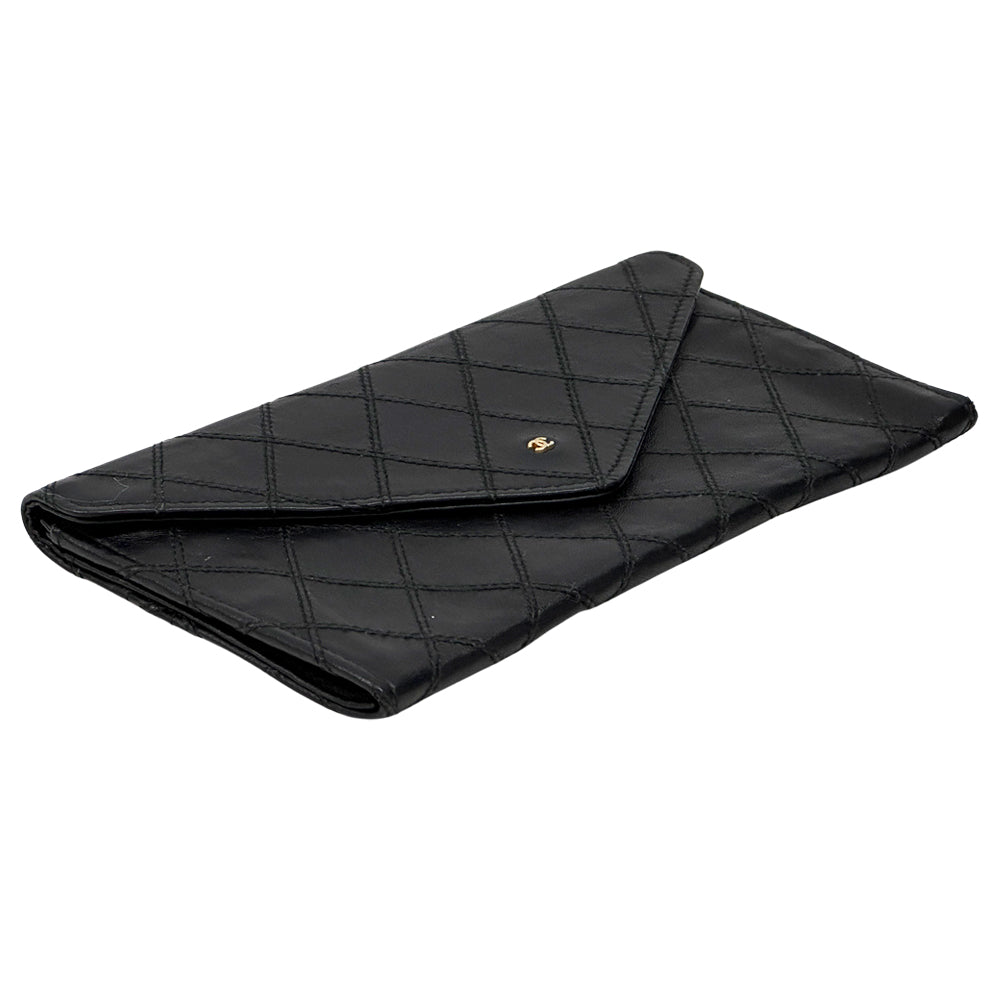 CHANEL シャネル 長財布 ビコローレ ブラック レザー レディース 【中古】
