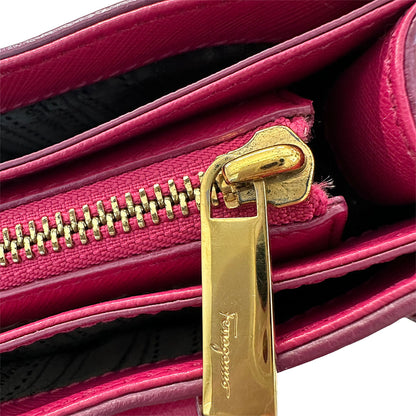 Ferragamo フェラガモ 2wayバッグ ダブルガンチーニ ピンク レザー レディース 【中古】