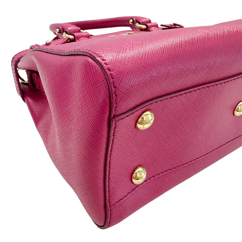 Ferragamo フェラガモ 2wayバッグ ダブルガンチーニ ピンク レザー レディース 【中古】