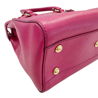Ferragamo フェラガモ 2wayバッグ ダブルガンチーニ ピンク レザー レディース 【中古】