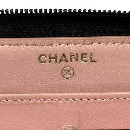CHANEL シャネル 長財布 マイクロマトラッセ ブラック ゴールド金具 ラムスキン レディース 【中古】