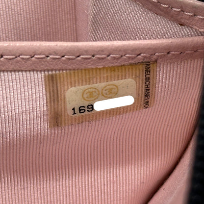 CHANEL シャネル 長財布 マイクロマトラッセ ブラック ゴールド金具 ラムスキン レディース 【中古】