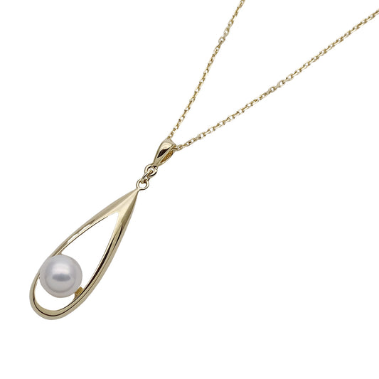 MIKIMOTO ミキモト ネックレス K18YG パール ゴールド レディース 磨き済み【中古】