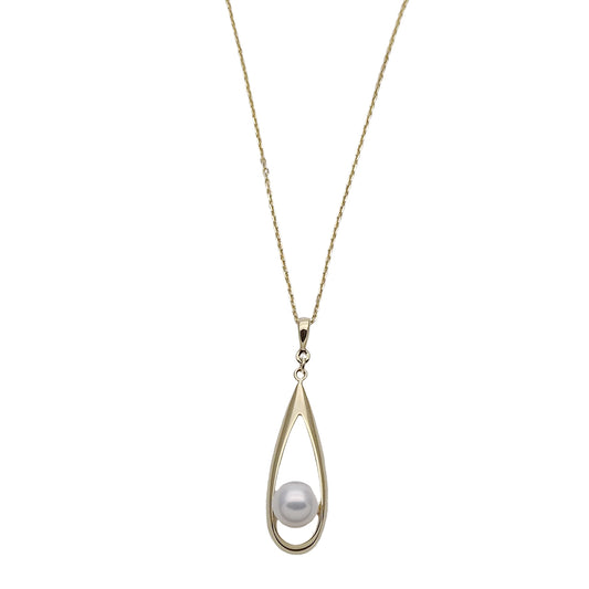 MIKIMOTO ミキモト ネックレス K18YG パール ゴールド レディース 磨き済み【中古】
