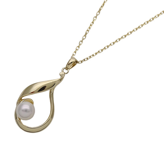 MIKIMOTO ミキモト ネックレス K18YG パール ゴールド レディース 磨き済み【中古】