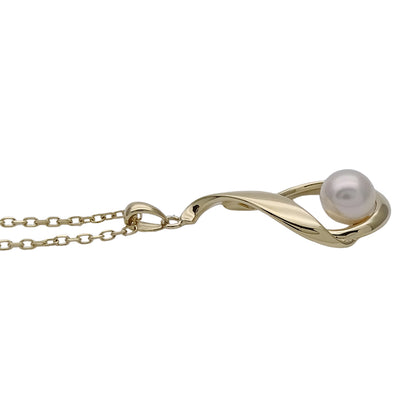 MIKIMOTO ミキモト ネックレス K18YG パール ゴールド レディース 磨き済み【中古】