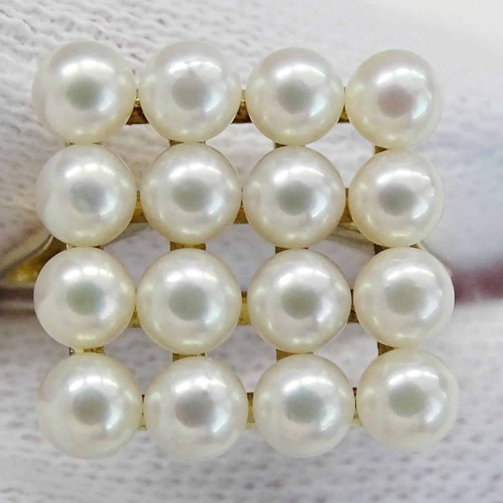 MIKIMOTO ミキモト リング 指輪 K18YG パール イエローゴールド 約8号 レディース 磨き済み【中古】