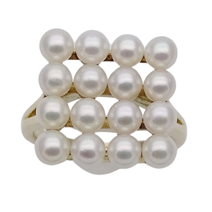 MIKIMOTO ミキモト リング 指輪 K18YG パール イエローゴールド 約8号 レディース 磨き済み【中古】