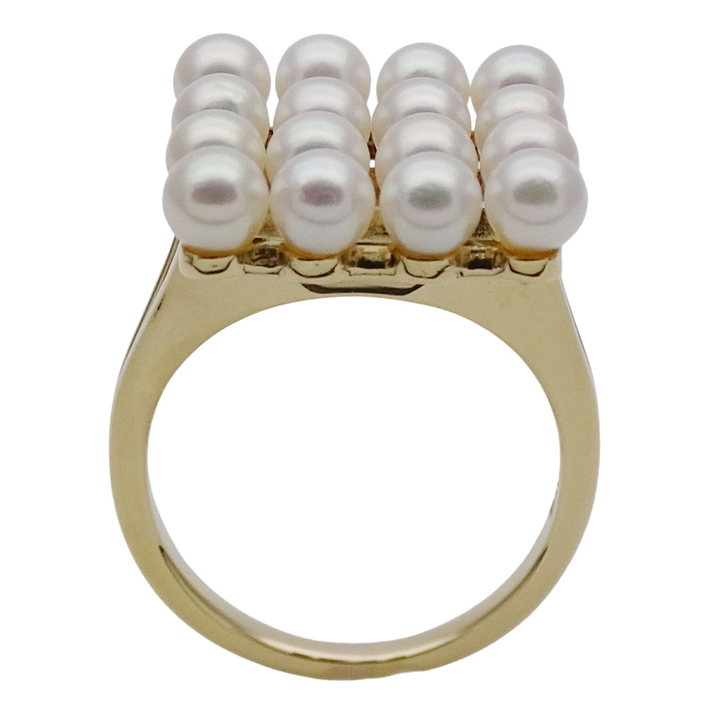 MIKIMOTO ミキモト リング 指輪 K18YG パール イエローゴールド 約8号 レディース 磨き済み【中古】