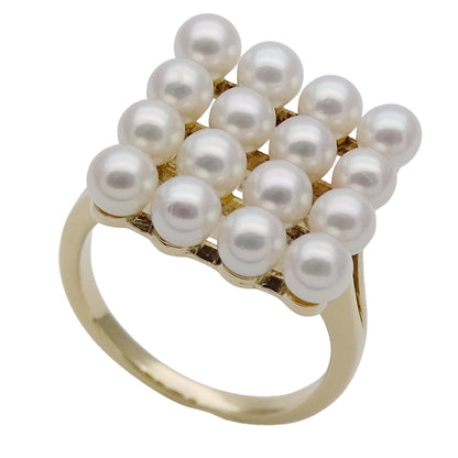 MIKIMOTO ミキモト リング 指輪 K18YG パール イエローゴールド 約8号 レディース 磨き済み【中古】