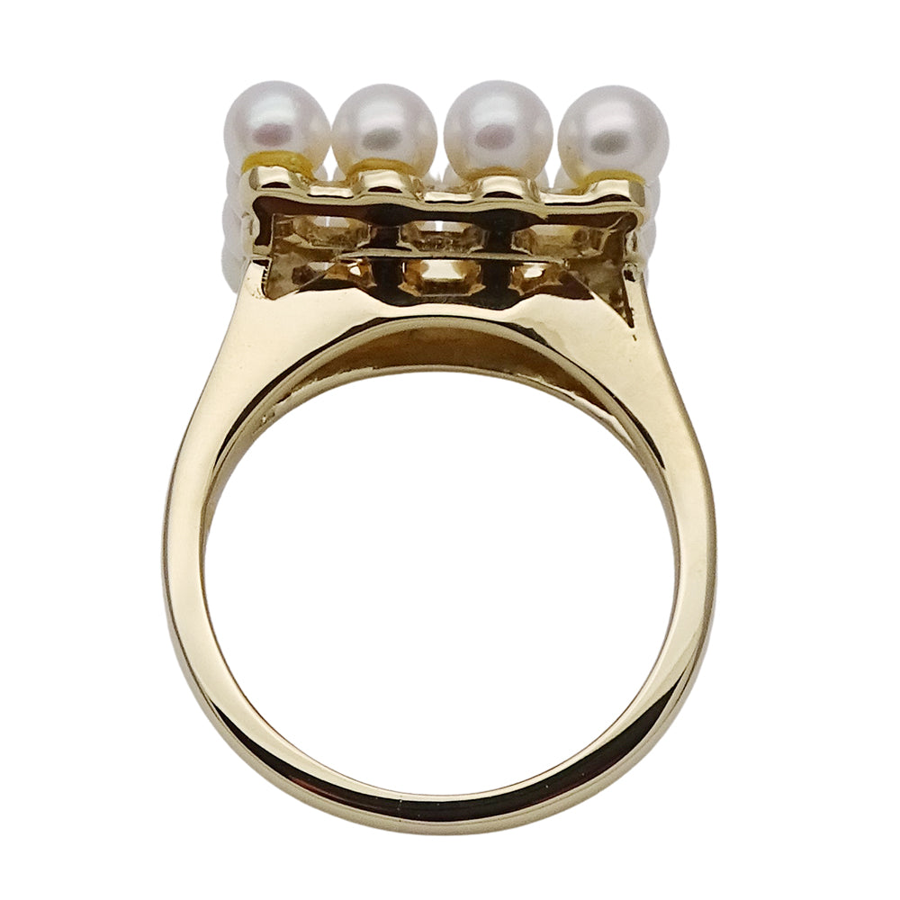 MIKIMOTO ミキモト リング 指輪 K18YG パール イエローゴールド 約8号 レディース 磨き済み【中古】