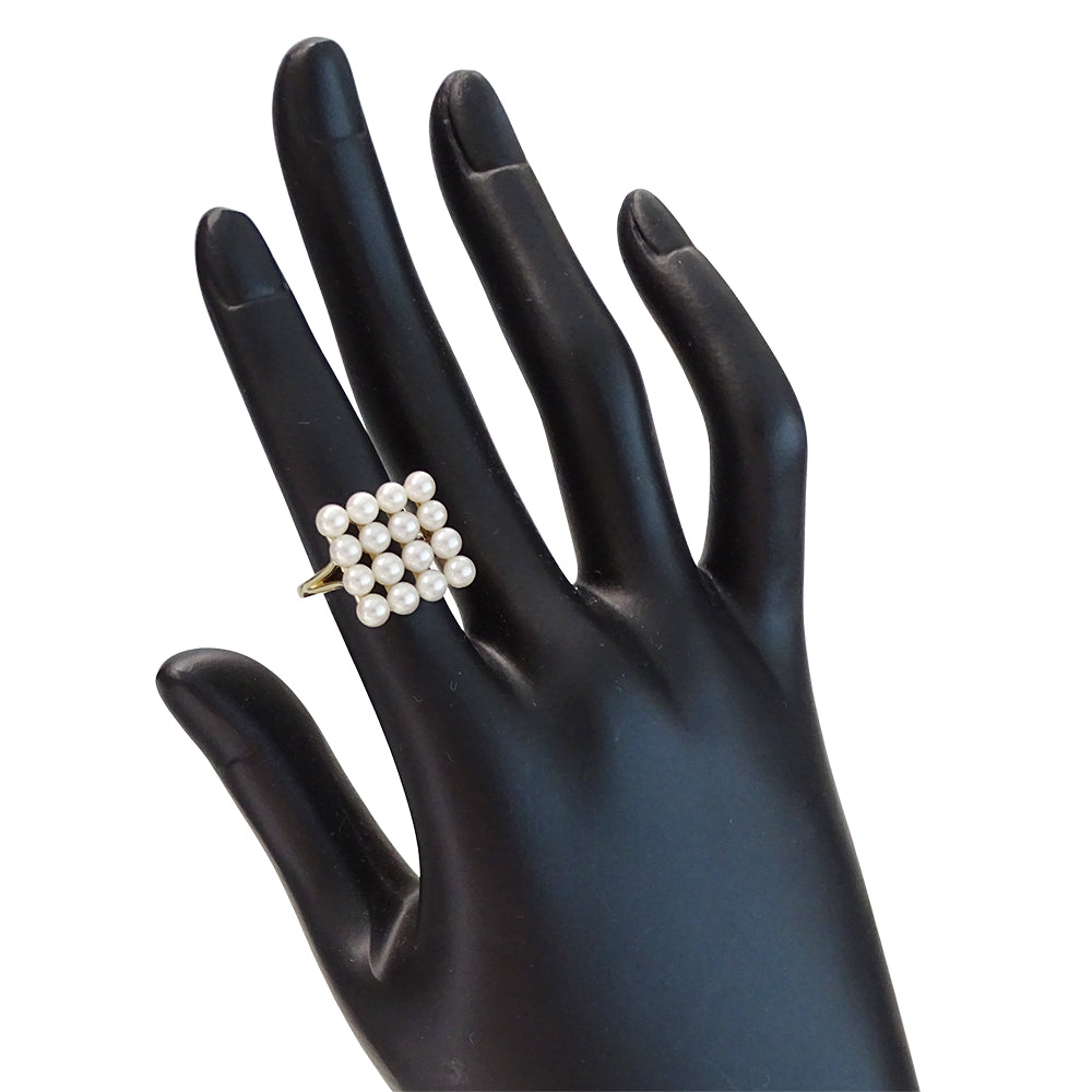MIKIMOTO ミキモト リング 指輪 K18YG パール イエローゴールド 約8号 レディース 磨き済み【中古】