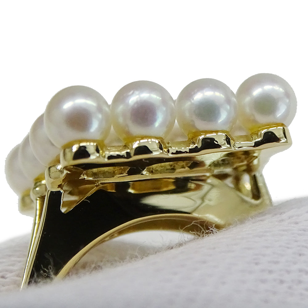 MIKIMOTO ミキモト リング 指輪 K18YG パール イエローゴールド 約8号 レディース 磨き済み【中古】