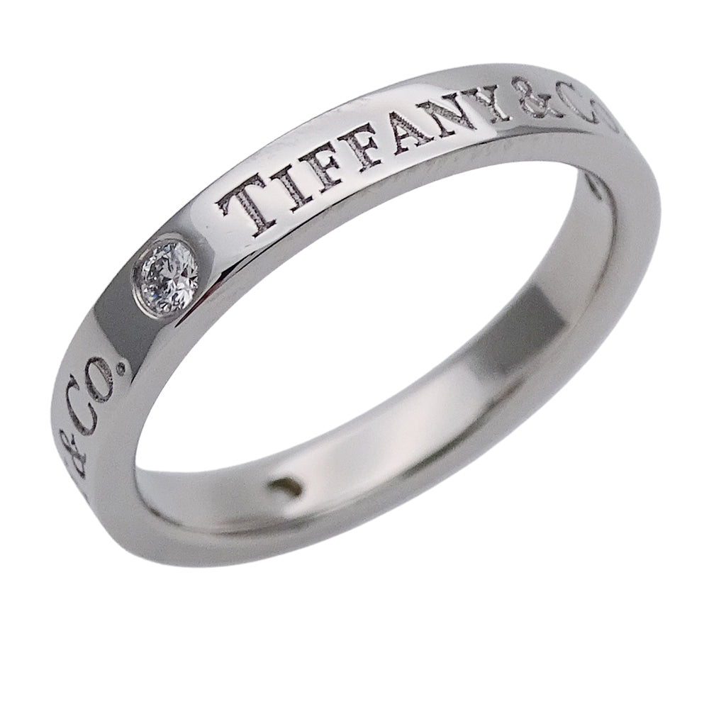 TIFFANY&Co. ティファニー T&CO. フラット バンド リング 指輪 PT950 プラチナ 約9号 レディース 磨き済み【中古】