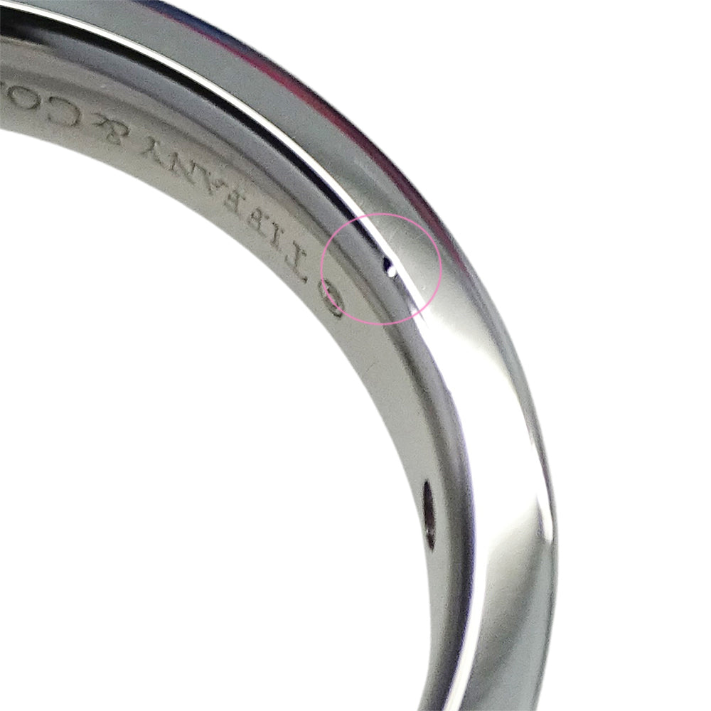 TIFFANY&Co. ティファニー T&CO. フラット バンド リング 指輪 PT950 プラチナ 約9号 レディース 磨き済み【中古】
