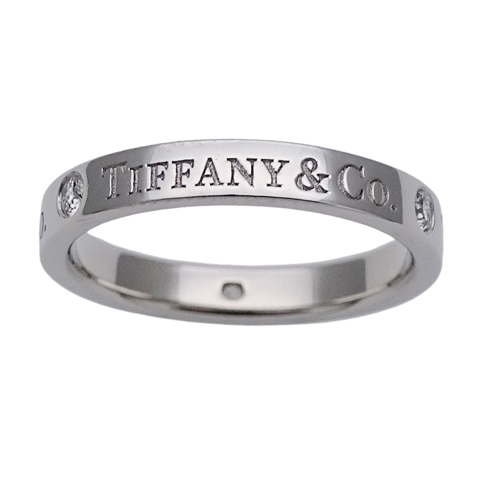 TIFFANY&Co. ティファニー T&CO. フラット バンド リング 指輪 PT950 プラチナ 約9号 レディース 磨き済み【中古】