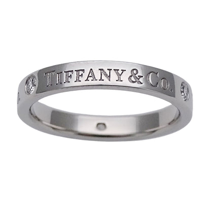 TIFFANY&Co. ティファニー T&CO. フラット バンド リング 指輪 PT950 プラチナ 約9号 レディース 磨き済み【中古】