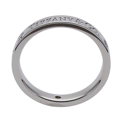 TIFFANY&Co. ティファニー T&CO. フラット バンド リング 指輪 PT950 プラチナ 約9号 レディース 磨き済み【中古】