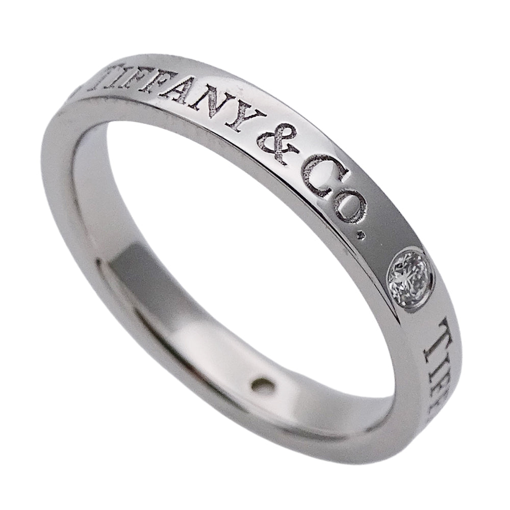TIFFANY&Co. ティファニー T&CO. フラット バンド リング 指輪 PT950 プラチナ 約9号 レディース 磨き済み【中古】