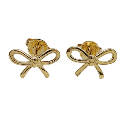 TIFFANY&Co. ティファニー ボウ リボン ピアス 750YG ゴールド レディース 磨き済み【中古】