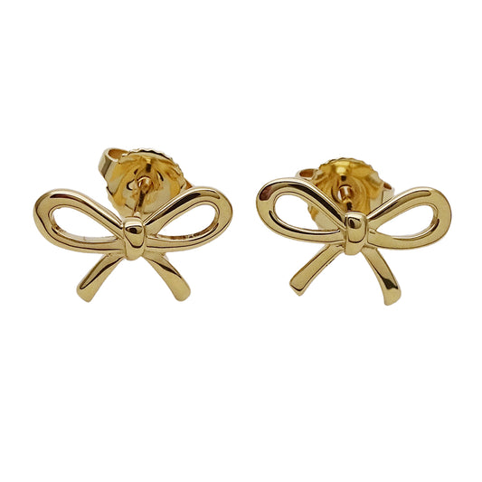 TIFFANY&Co. ティファニー ボウ リボン ピアス 750YG ゴールド レディース 磨き済み【中古】