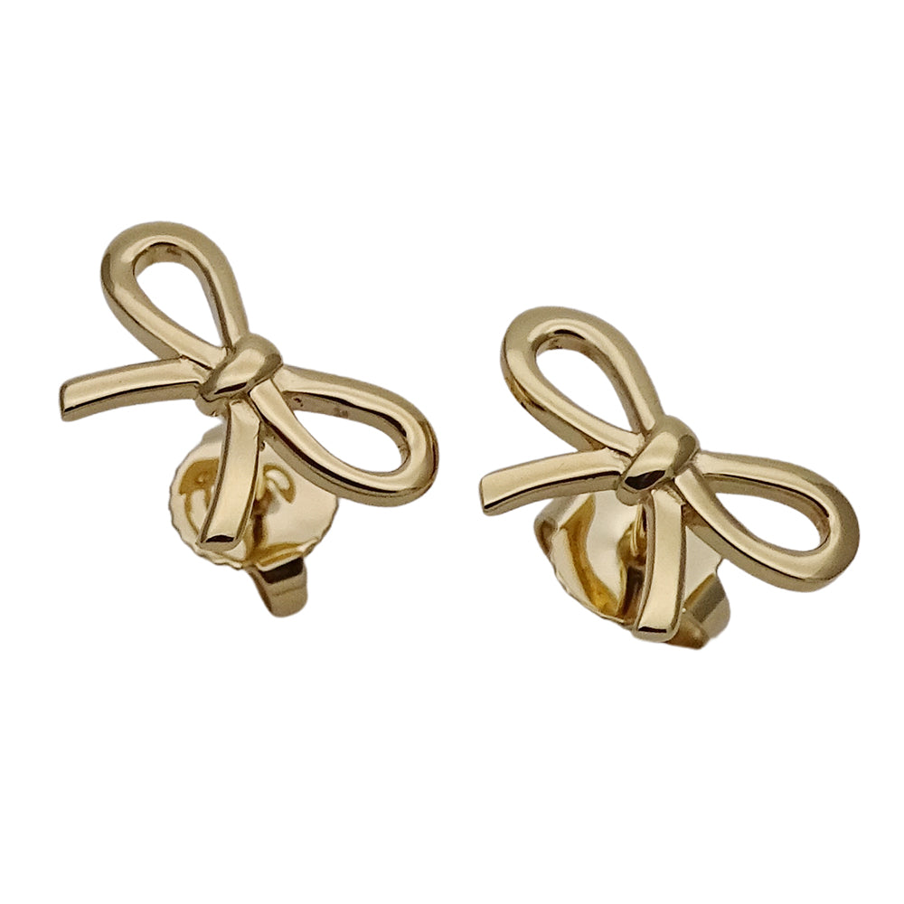 TIFFANY&Co. ティファニー ボウ リボン ピアス 750YG ゴールド レディース 磨き済み【中古】