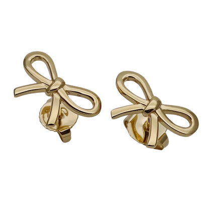 TIFFANY&Co. ティファニー ボウ リボン ピアス 750YG ゴールド レディース 磨き済み【中古】