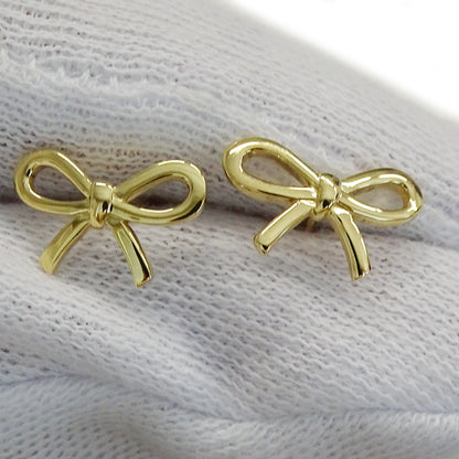 TIFFANY&Co. ティファニー ボウ リボン ピアス 750YG ゴールド レディース 磨き済み【中古】